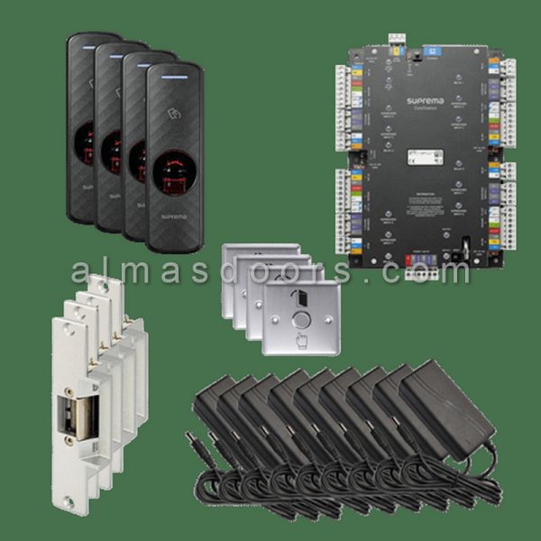 پکیج اکسس کنترل بیومتریک چهار درب یک طرفه سوپریما